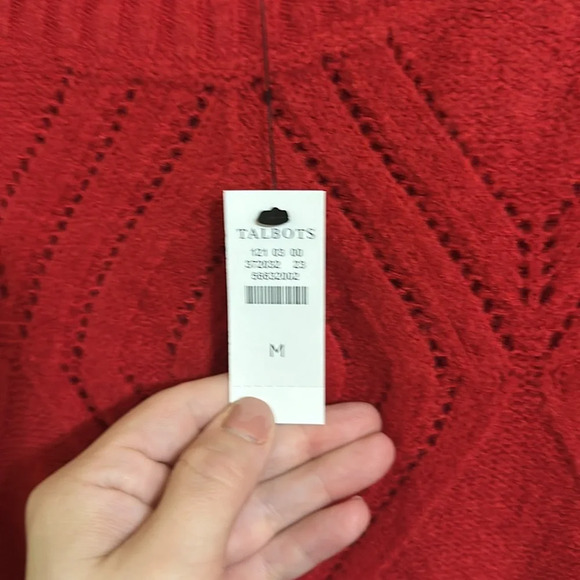 NWT Talbots Diamond Red Scoop Neck Sweater - Picture 3 of 4